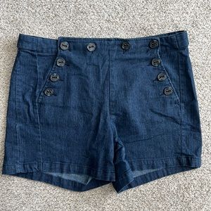 Button Front Shorts